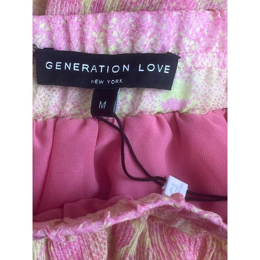 Generation Love Cora Mini Silk Skirt Nwt Neon Yellow Pink Snake Print Sz Medium — image 5 of 8